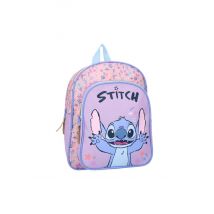 Mybagstory – Sac À Dos Enfant Stitch Violet & Rose Motifs Fleurs – 30 Cm - Mybagstory