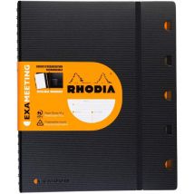 Cahier - A4 (21x29,7cm) - Ligné - 160 Pages - Couverture En Polypro Noir - À Spirale - Rhodia