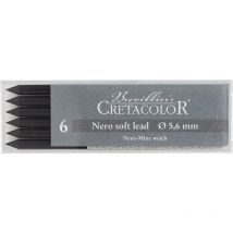 Mines Graphite - Noir - Tendre - Dessin, Croquis Et Esquisse - Boîte De 6 - Cretacolor Nero