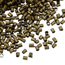 300 Perles À Écraser Tube Métal Bronze 1,5 Mm - Création Bijoux Perles - La boutique de Karine