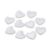 30 Perles Cabochon Forme Cœur Acrylique Blanc Nacré 14 Mm - A Coller Dos Plat - Création Diy - La boutique de Karine