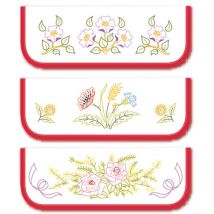 Pochettes Serviettes À Broder Assortis Thème Fleurs A 6 Pièces - LUC