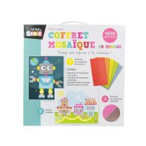 Jeu - Mosaïque En Mousse - Coffret 1610 Autocollants - 5 Planches De Couleur - Dès 3 Ans - Jeux 2 Mômes