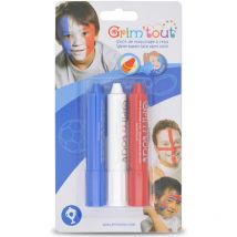 Crayons Maquillage Tricolore 3 Sticks Match Supporter - Grim'tout