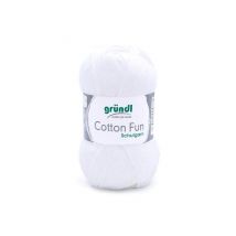 Fil À Tricoter Cotton Fun - Gründl - Certifié Oeko-tex 01 Blanc