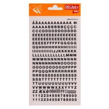 Lettres Alphabet Et Chiffres Transfert Noir 5mm Police Simple - Apli
