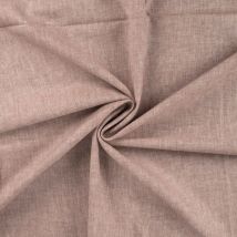 Tissu Lin Coton Chevrons Chiné Marron Clair - Au Mètre - Craftine