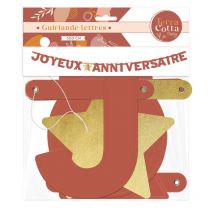 Guirlande Lettres - Joyeux Anniversaire - Terracotta - Décoration - 300cm - Sudio