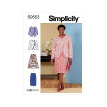 Patron Simplicity 9553 - Veste Et Jupes Pour Dames Taille N°fr 52-56
