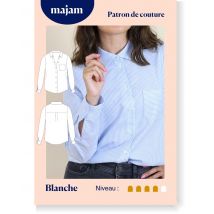 Patron Chemise - Blanche - Tailles 34 À 48 - Majam