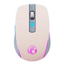 Souris Gaming Sans Fil Silencieuse 6 Boutons Rgb Rechargeable 1600dpi Rose Yonis - Yonis
