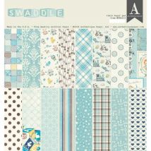 Bloc De 24 Feuilles De Scrap Recto Verso Authentique Swaddle Boy - Authentique