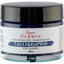 Encre De Calligraphie Pigmentée - Bleu Marine - Jacques Herbin - Flacon 40ml