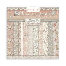 Pochette De 10 Feuilles Recto Verso Stamperia You And Me Maxi Backgrounds Scrapbooking