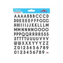 92 Autocollants - Alphabet Et Chiffres - Noir - Global Gift