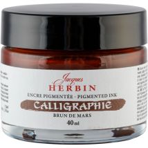 Encre De Calligraphie Pigmentée - Brun De Mars - Jacques Herbin - Flacon 40ml