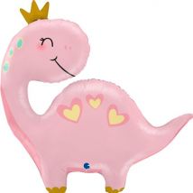 Ballon Aluminium Hélium Géant - Dino Rose - GRABO