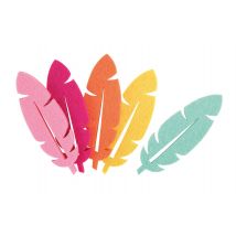 Plume En Feutrine Jaune Orange Fuschia Bleu 10cm 10 Pièces - Megacrea DIY