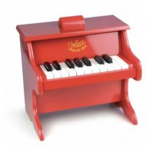 Piano Rouge 18 Touches Avec Partitions - Vilac