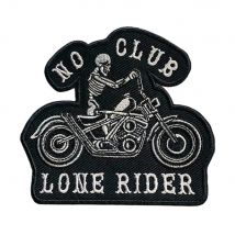 Patch Brodé “no Club, Lone Rider”, Motif Thermocollant Biker - Saperlipopette by Léna
