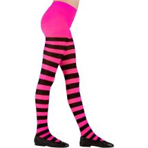 Collants - Rayés - Rose/noir - Enfant - Taille 1/3 Ans - Déguisement Sorcière - Widyka