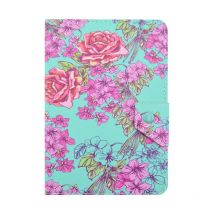 Housse Étui Tablette Tactile 7 Pouces Support Paysage Motif Fleur Turquoise Cuir Yonis - Yonis