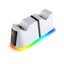 Chargeur Dual Cyber V01 Pour Manette Ps5 Blanc - AkumaGaming