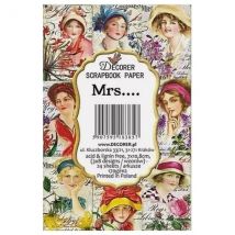 24 Mini Papiers Fantaisis Image 7 X 10,8 Cm Decorer Mrs... - Decorer