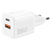 Forcell Chargeur Secteur Gan Iii 35w Avec Ports Usb-c + Usb Format Mini Blanc