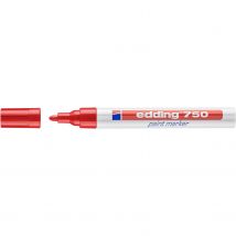 Lot De 10 Marqueurs Peinture 750 Rouge Pointe Ronde 2-4 Mm Edding - Edding
