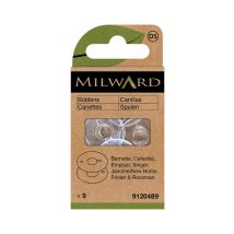 Lot De 9 Canettes Plastiques Milward Pour Bernette, Celestial, Empisal, Frister & Rossman, Janome/new Home Et Singer Transparent