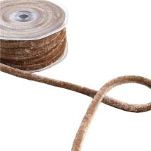 Bobine 10m Cordon Velours Beige 8mm - My mercerie