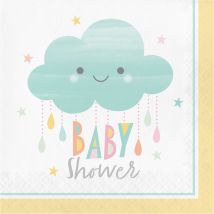 16 Serviettes Nuages Baby Shower - CREATIVE PARTY