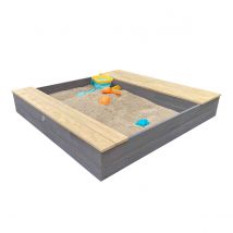 Bac À Sable Et Espace De Rangement En Bois Marron Et Gris Evy D'Axi - Axi