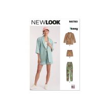 Patron New Look 6780 - Veste, Short Et Pantalon Pour Jeunes Femmes Taille N°fr 38-50 - NewLook