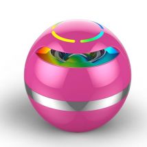 Enceinte Bluetooth Ronde Lumineuse Avec Micro Intégré Et Batterie Longue Durée Rose Yonis - Yonis