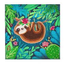 Crystal Art Kit Carte Broderie Diamant 18x18cm Paresseux - Crystal Art