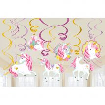12 Guirlandes Spirales Licorne Magique - Amscan