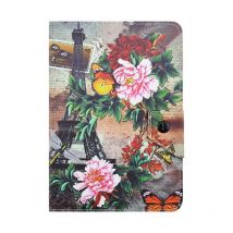 Housse Universelle Protection Tablette 7 Pouces Tour Eiffel Paris Fleurs Support Yonis - Yonis