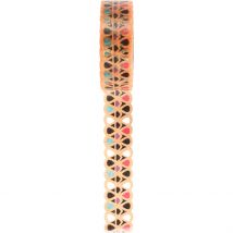 Ruban Adhésif Washi Tape Dentelle, L : 15 Mm, 5 M/ 1 Rouleau - CC Hobby