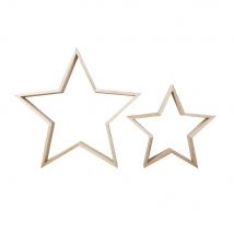 Kit Cadres En Bois Etoile, Fsc Mixcredit, 35 + 24,5cmø, Hauteur 4cm, 2 Pces - Rayher