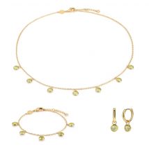 Collier, Bracelet Et Boucles D'Oreilles Gemia En Pierres Péridot - SLOYA
