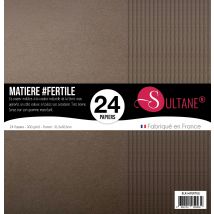 24 Papiers Scrapbooking Marron - 300g/m2 - H : 30,5 Cm - Infocrea
