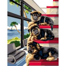 Canevas Antique 50x65 Cm Les Trois Copains - LUC
