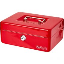 Caisse À Monnaie - Rouge - Métal - 5 Compartiments - 20cm - Esselte