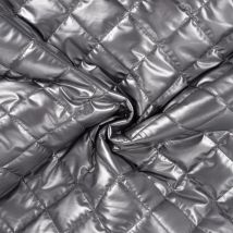 Tissu Matelassé Réversible Métallisé Argent - Au Mètre - Craftine