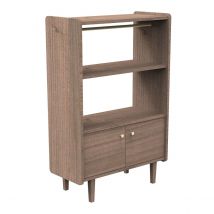 Bibliothèque 2 Portes Et 1 Penderie En Bois Avec Boutons Métal - Sauthon