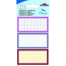24 Étiquettes Adhésives Scolaires - Quadrillé Effet Cahier - Tons Roses - Global Gift
