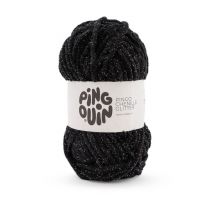 Fil Velours 100gr À Tricoter Pingo Chenille Glitter - Pingouin - Certifié Oeko-tex Noir