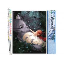 Peinture Par Numéro Figured'art - Souris Et Petite Fille - Kit De Loisir Créatif Diy Numéro D'Art Complet - 40x50cm Sans Châssis En Bois